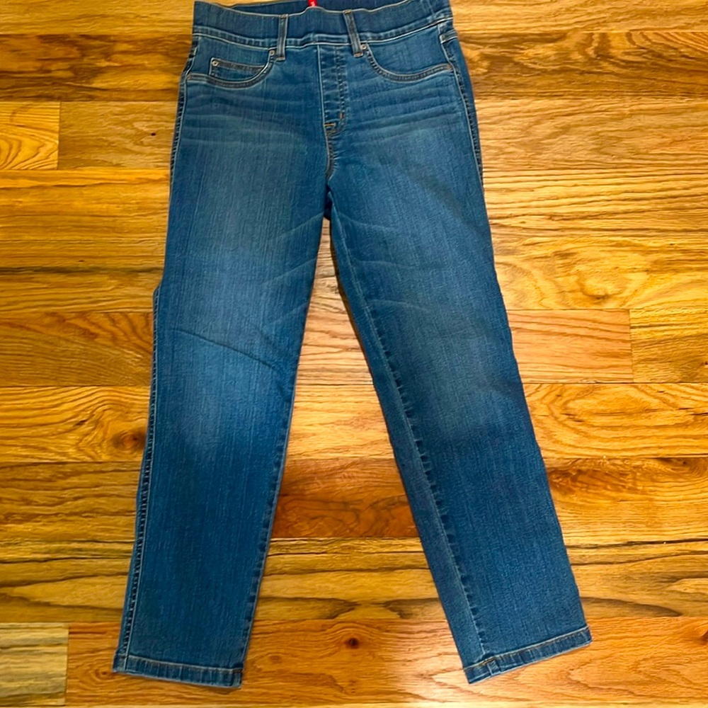 Spanx, straight leg, vintage indigo. No tags. Never washed. Never worn